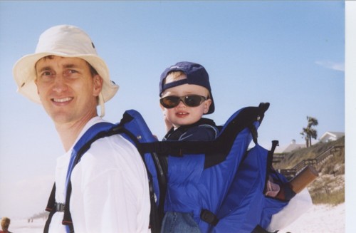Dad and I hiking on the beach.. yea, I'm cool