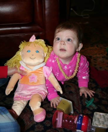 Christmas Morning with my first dolly